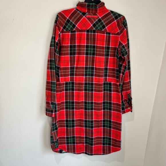 Duluth Plaid Flannel Shirt Dress Red Cotton Long Sleeve Casual Holiday XS - Picture 5 of 10